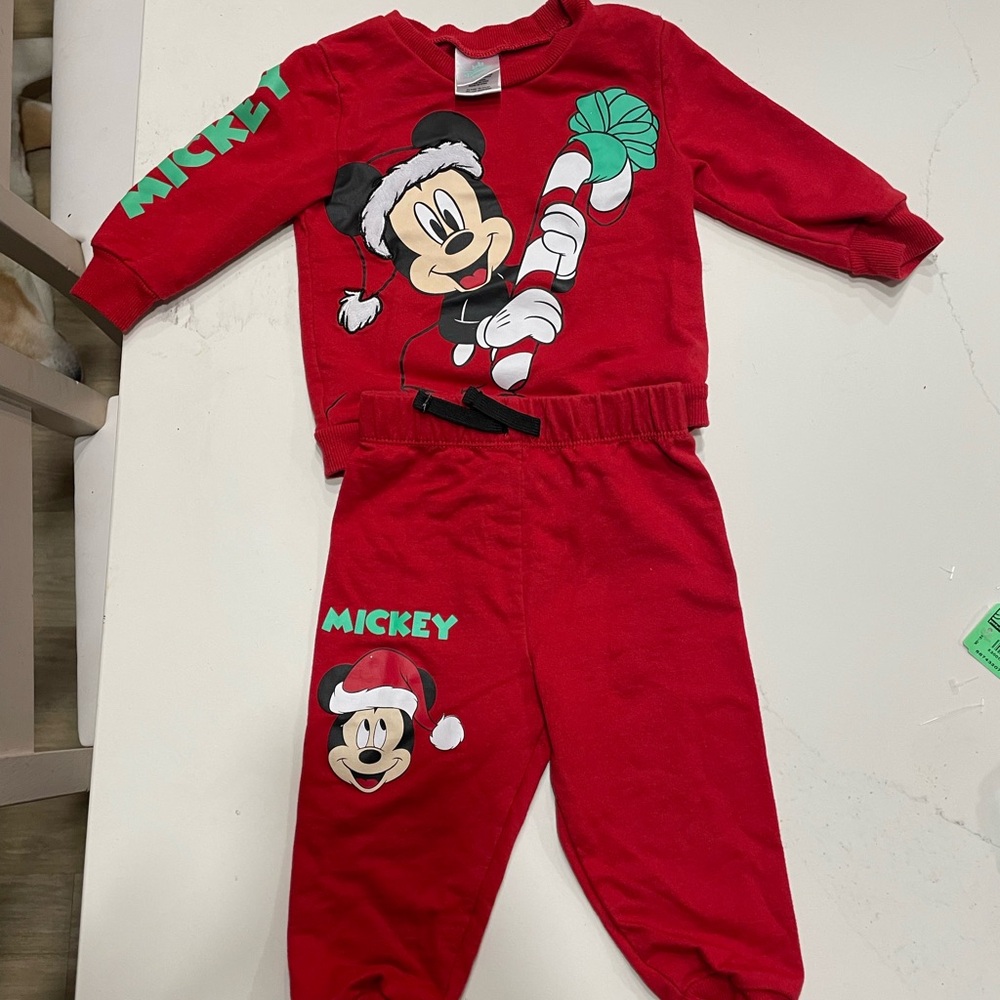 Disney Red Mickey Mouse Kids Matching Set